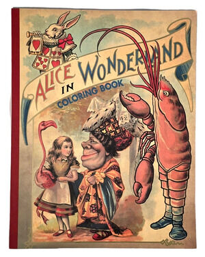 Vintage 2000 Alice In Wonderland 26 Posters Coloring Book Paperback, Unused